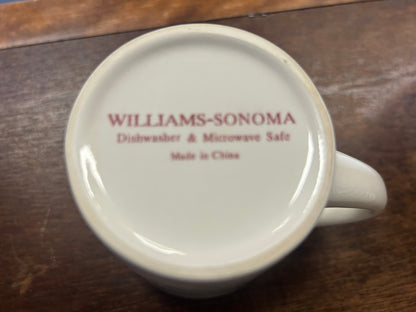 White & Cranberry Williams Sonoma Hot Toddy Mug, 4"