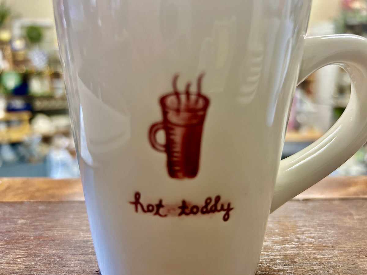 White & Cranberry Williams Sonoma Hot Toddy Mug, 4"