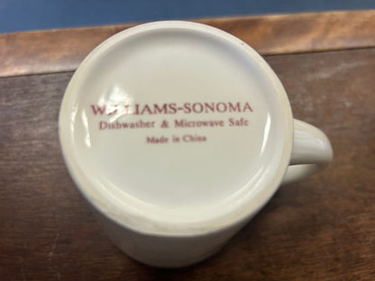 White & Cranberry Williams Sonoma Swedish Glogg Mug, 4"