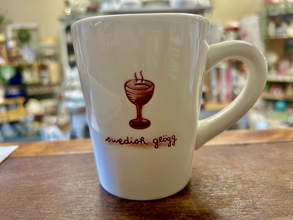 White & Cranberry Williams Sonoma Swedish Glogg Mug, 4"
