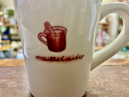 White & Cranberry Williams Sonoma Mulled Cider Mug, 4"