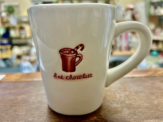 White & Cranberry Williams Sonoma Hot Chocolate Mug, 4"