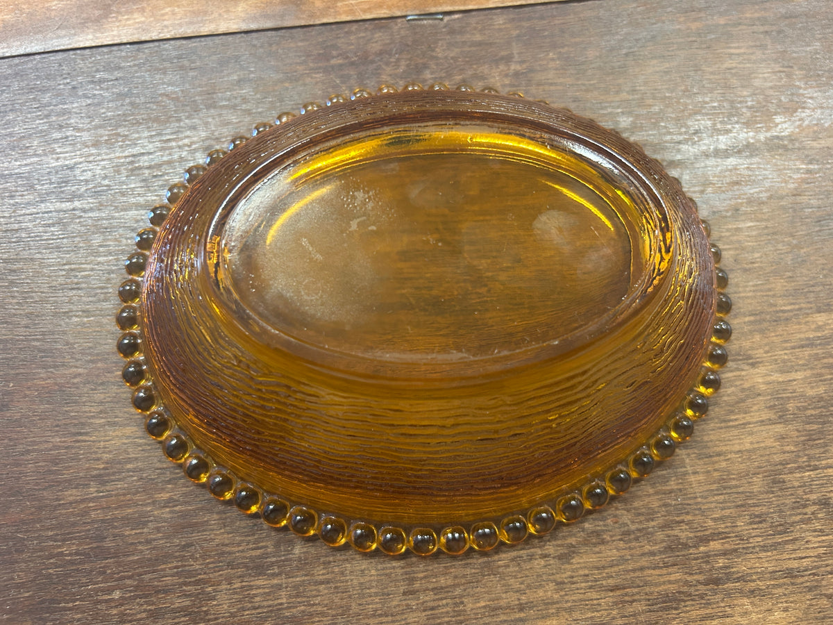 Amber Indiana Glass Vintage Amber Hen on Nest Bowl, 7"
