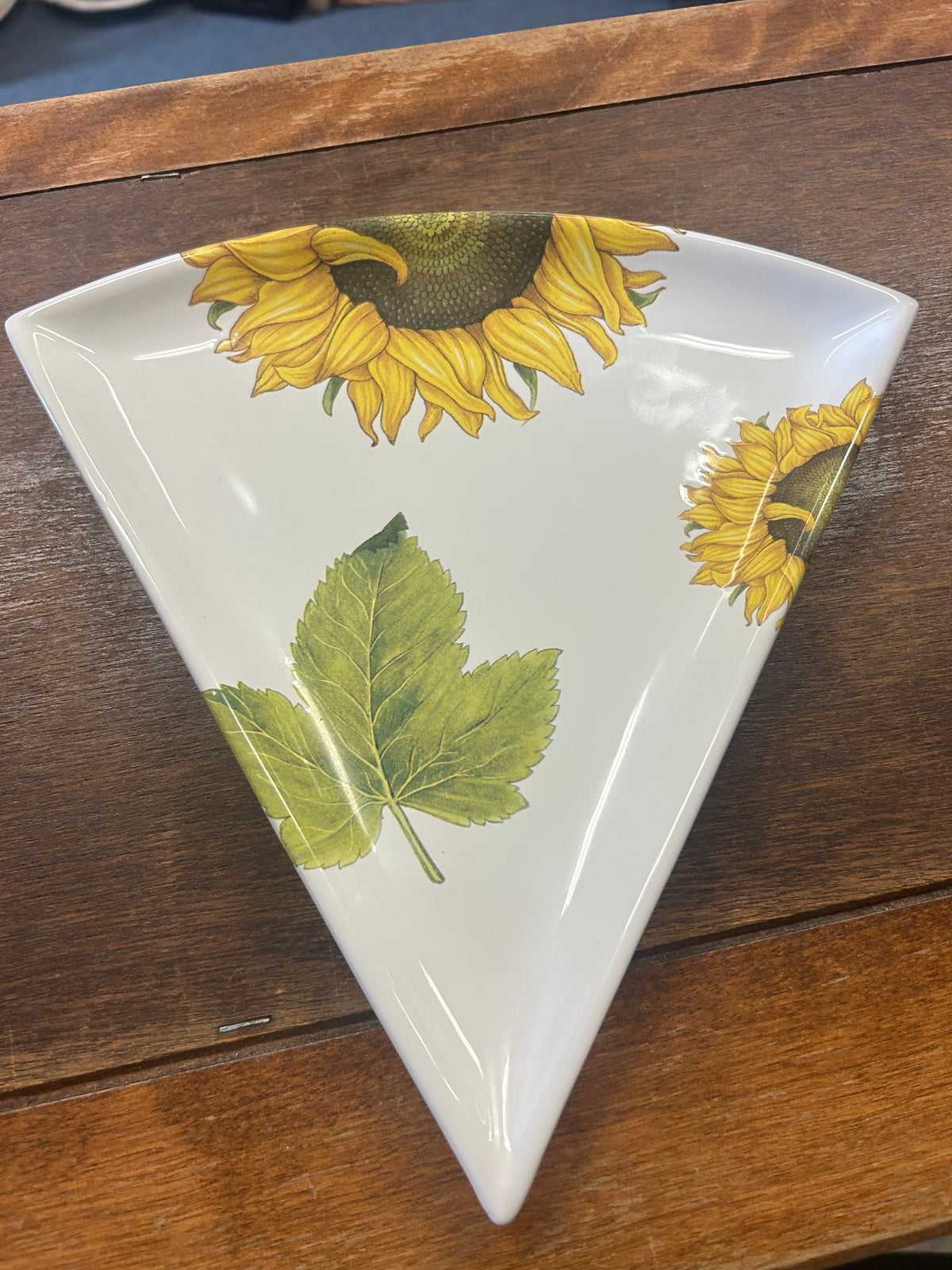 Yellow & Green Franco Munari Sunflower Plate Italy, 10"