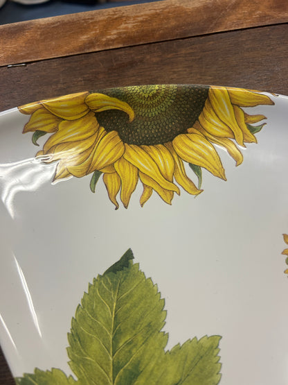 Yellow & Green Franco Munari Sunflower Plate Italy, 10"