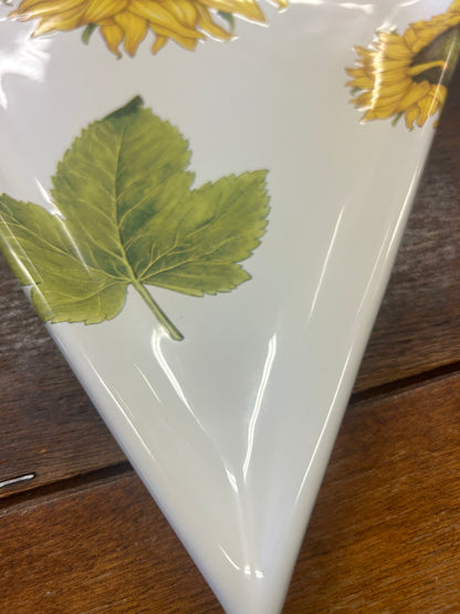Yellow & Green Franco Munari Sunflower Plate Italy, 10"
