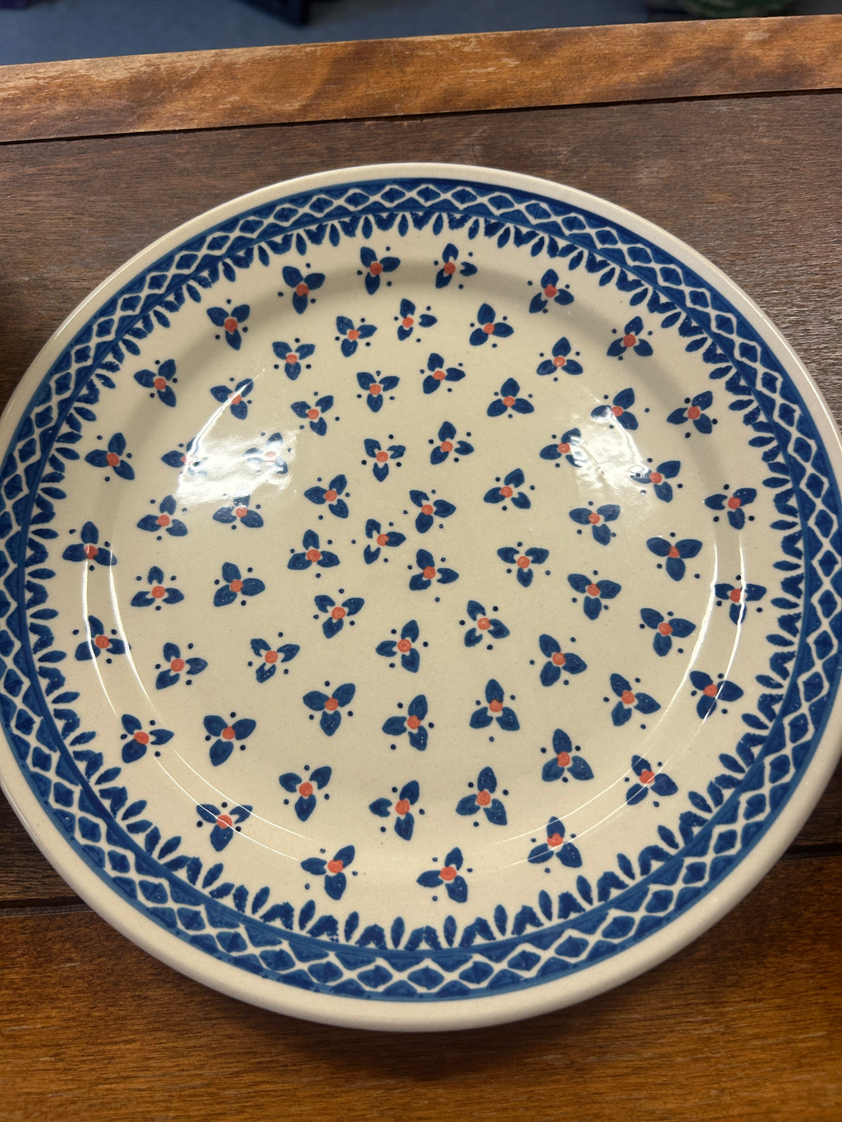 Blue & Pink Ceramika Artystyczna Polish Pottery Casserole/Tureen, 8 1/2"