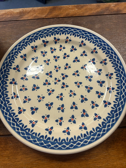 Blue & Pink Ceramika Artystyczna Polish Pottery Casserole/Tureen, 8 1/2"