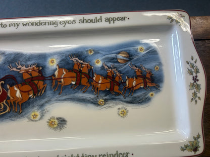 Red Green White Portmeirion Christmas Story 4 Pcs Platter, 16 1/2"