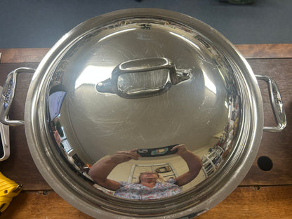 Silver All Clad Copper Core 7 QT Pot, 7 QT