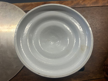 White Ateco Cast Iron Revolving Cake Stand, 12"