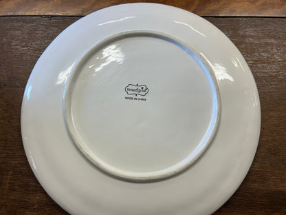 White Mud Pie Cookie Platter w/ Tongs, 11"