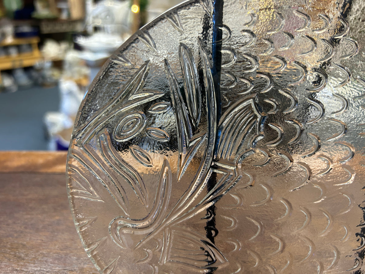 Clear Arcoroc Fish Plate France, 9 1/4"