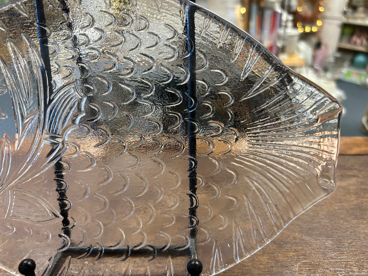 Clear Arcoroc Fish Plate France, 9 1/4"