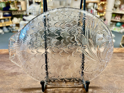 Clear Arcoroc Fish Plate France, 9 1/4"