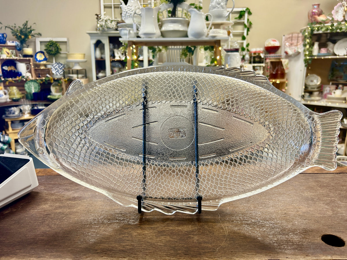 Glasbake Clear Fish Bowl Platter, 18"