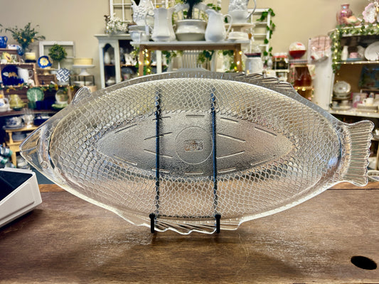 Glasbake Clear Fish Bowl Platter, 18"