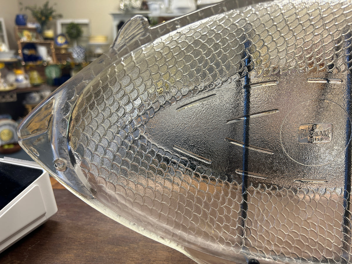 Glasbake Clear Fish Bowl Platter, 18"