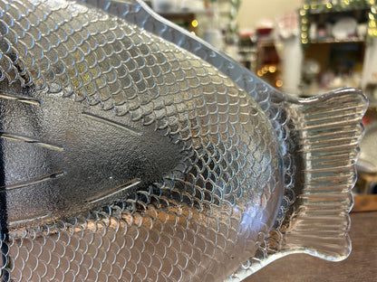 Glasbake Clear Fish Bowl Platter, 18"