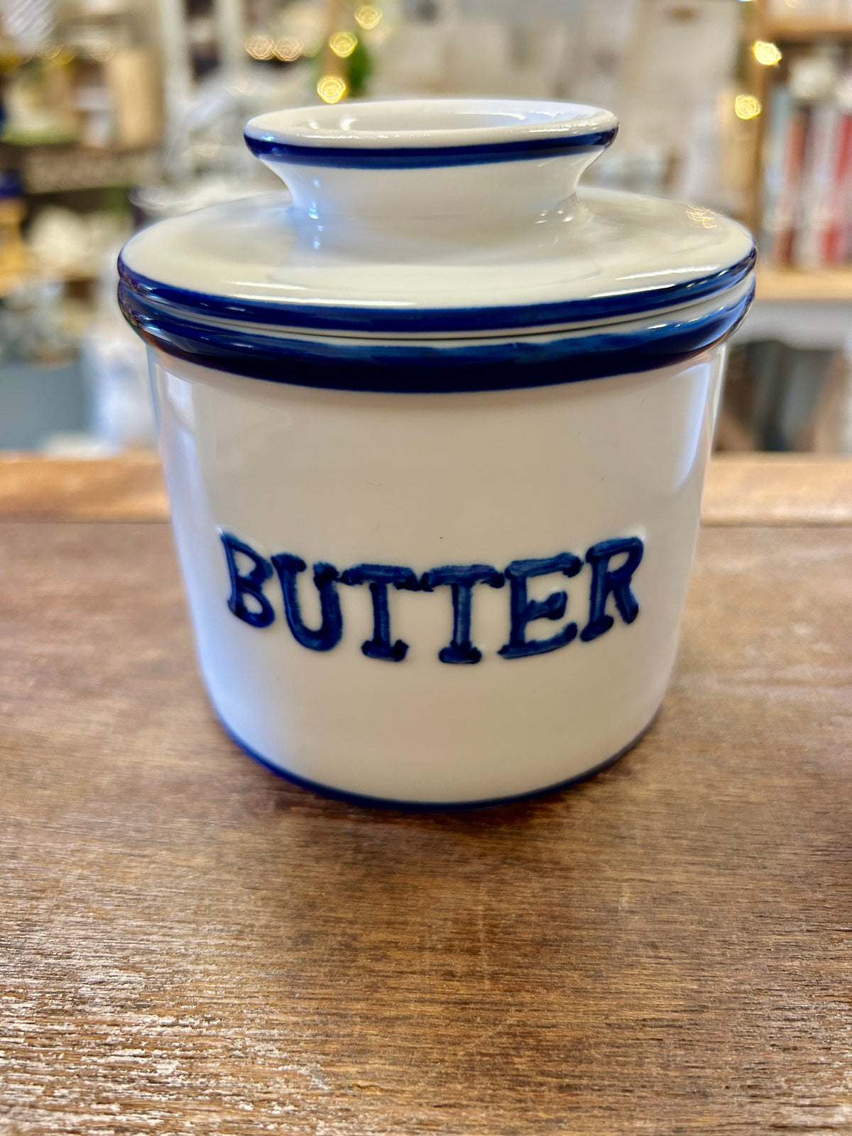 Blue & White  Butter Bell, 4"