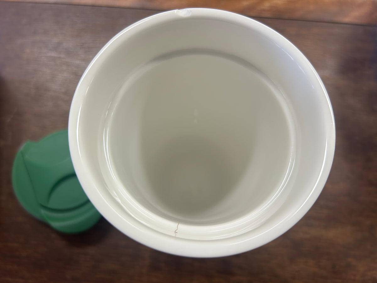Red Green White Spode NEW Christmas Tree Tumbler *chip, 5 1/2"