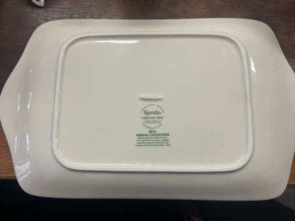 Red Green White Spode NEW Christmas Poinsettia Platter, 11 3/4"