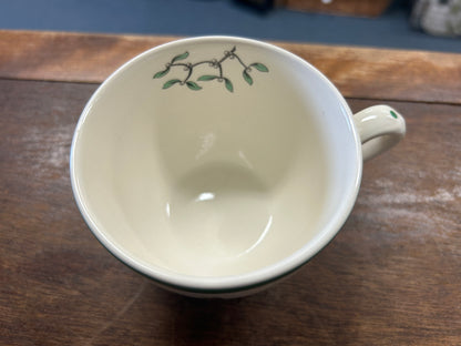Red Green White Spode Christmas Tree Cup England, 2 1/2"
