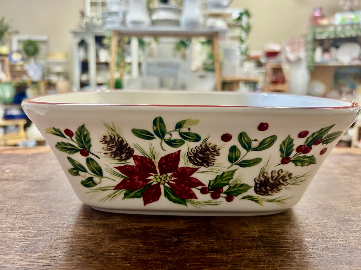 Red Green White Longaberger Nature's Garland Bowl, 9 1/2"