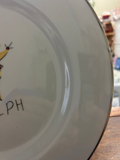 White Pottery Barn Rudolph Reindeer Platter Japan, 12"