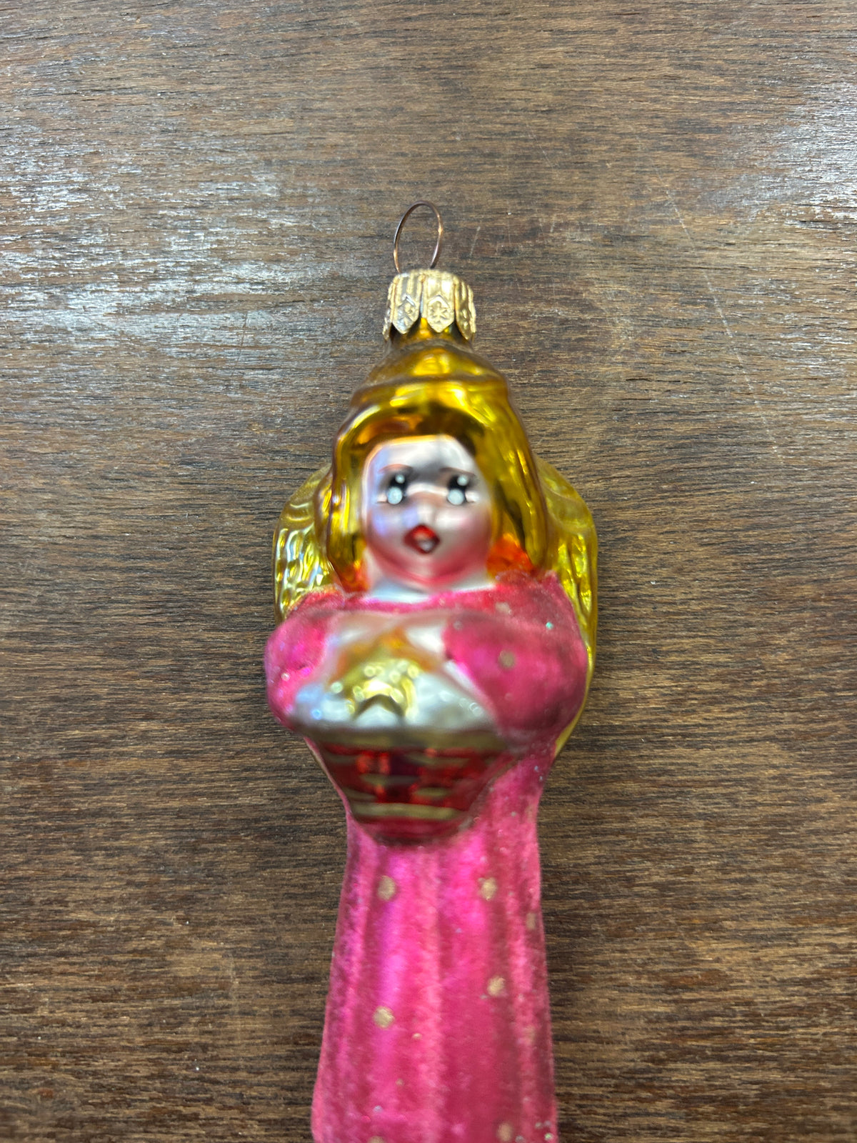 Pink Christopher Radko Little Star Angel Ornament, 7"