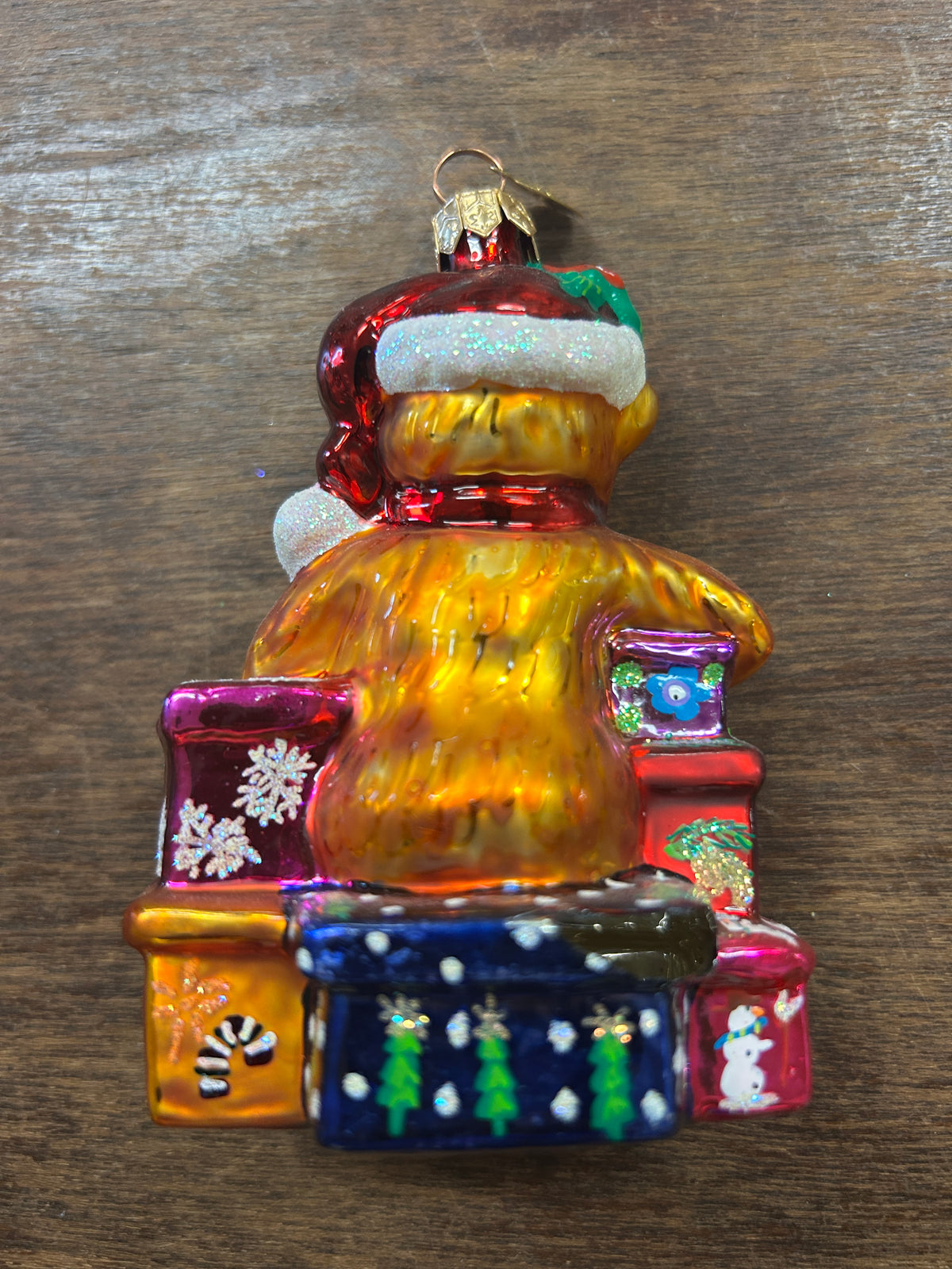 Multicolor Christopher Radko Christmas Cheer Teddy Bear Ornament, 4 1/2"