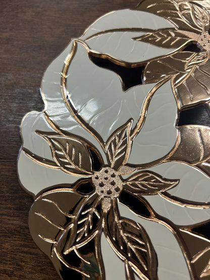 Gold Poinsettia Trivet, 8 1/2"