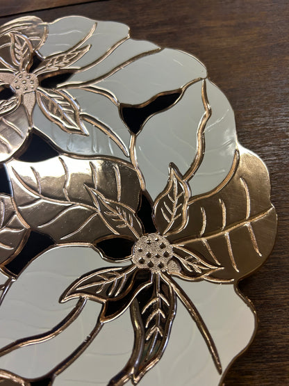 Gold Poinsettia Trivet, 8 1/2"