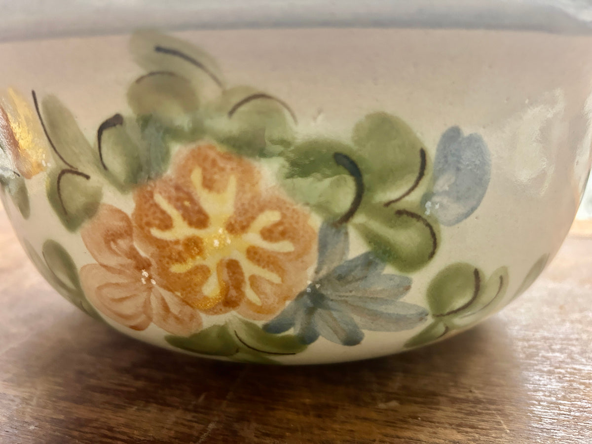 Blue & Pink Louisville Stoneware Country Flower 2 QT Casserole, 2 QT