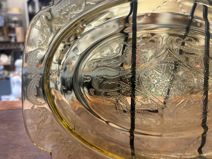 Amber Federal Glass Madrid Amber Platter, 11 1/2"