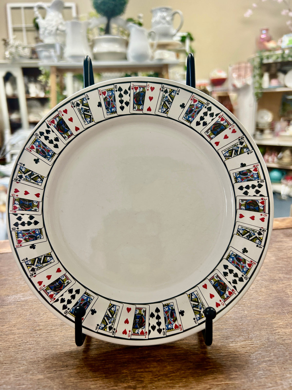 Red White Black Lillian Vernon Cards Plate, 7 3/4"