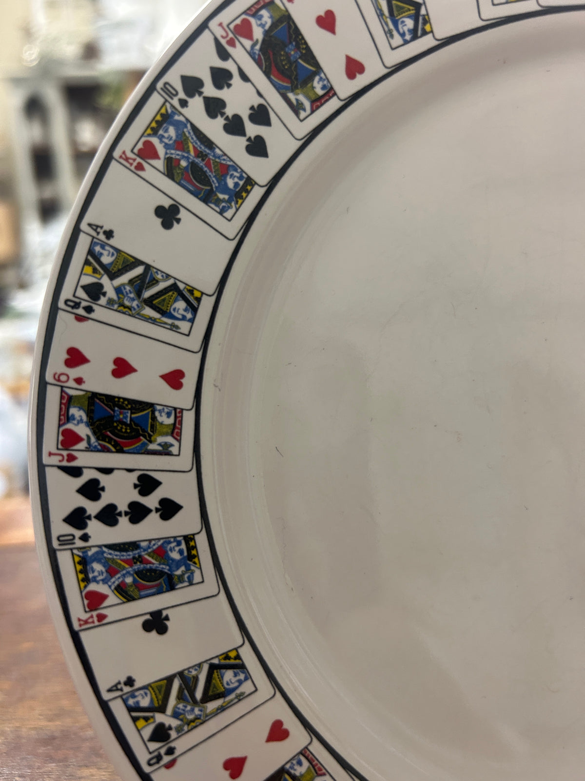 Red White Black Lillian Vernon Cards Plate, 7 3/4"