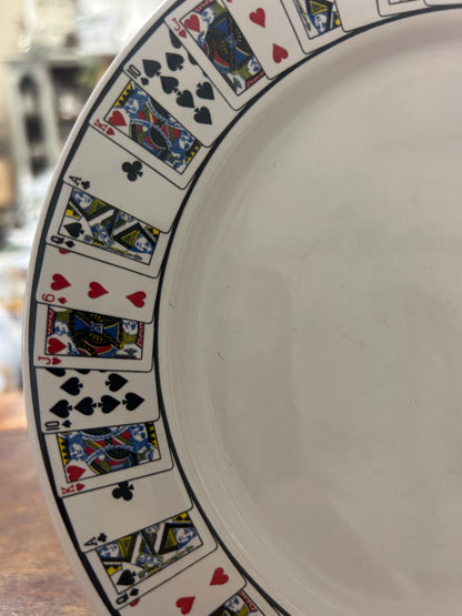 Red White Black Lillian Vernon Cards Plate, 7 3/4"