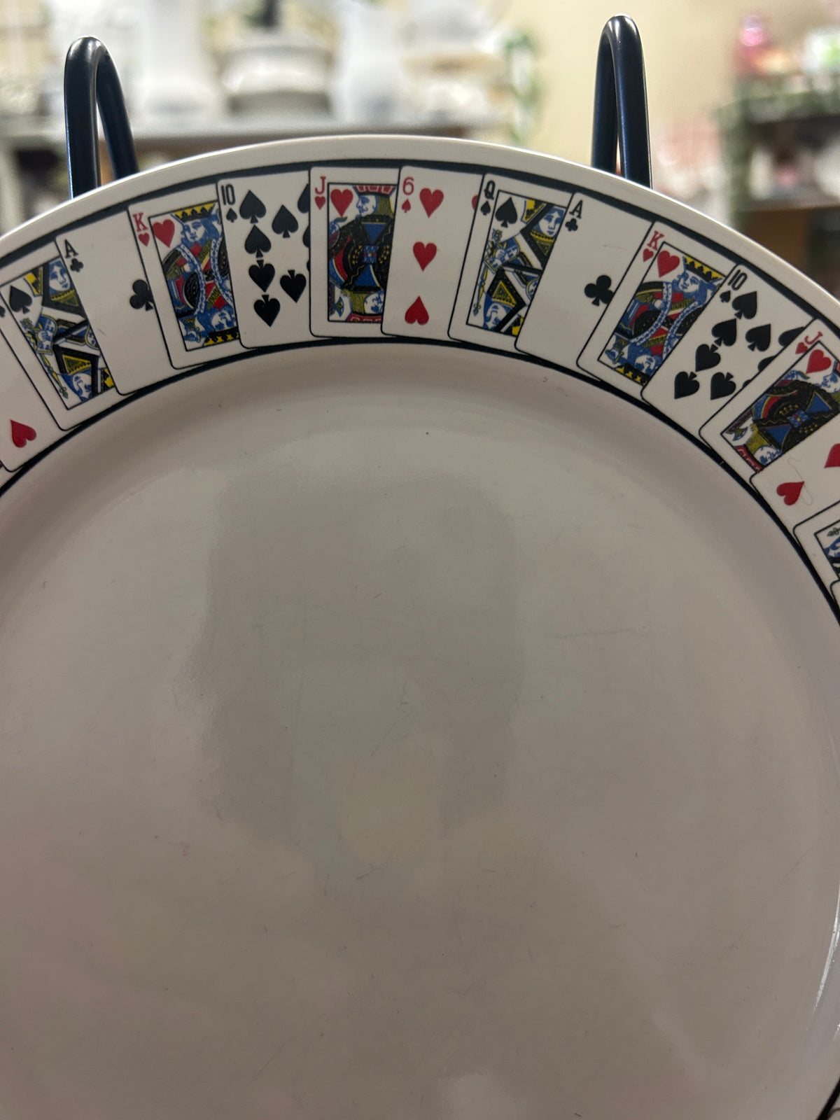 Red White Black Lillian Vernon Cards Plate, 7 3/4"
