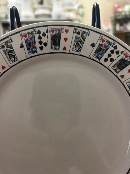 Red White Black Lillian Vernon Cards Plate, 7 3/4"