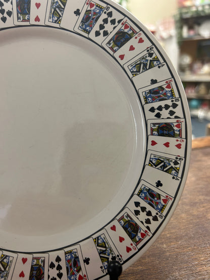 Red White Black Lillian Vernon Cards Plate, 7 3/4"