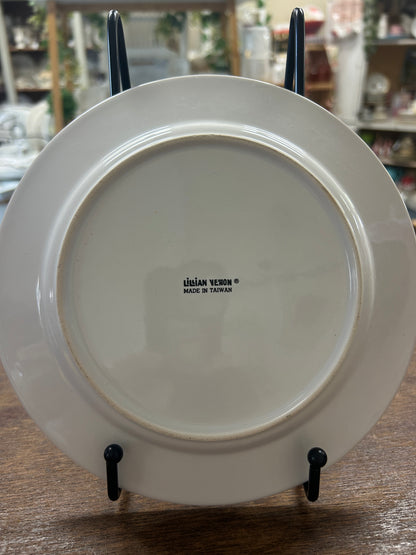 Red White Black Lillian Vernon Cards Plate, 7 3/4"