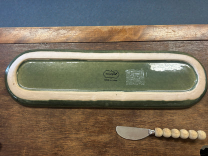 Green Mud Pie Platter, Bowl & Spreader 3, 15 1/2"