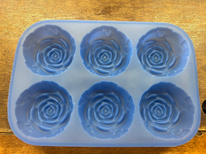 Blue  Rose Silicone Muffin Blue, 11"