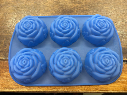 Blue  Rose Silicone Muffin Blue, 11"