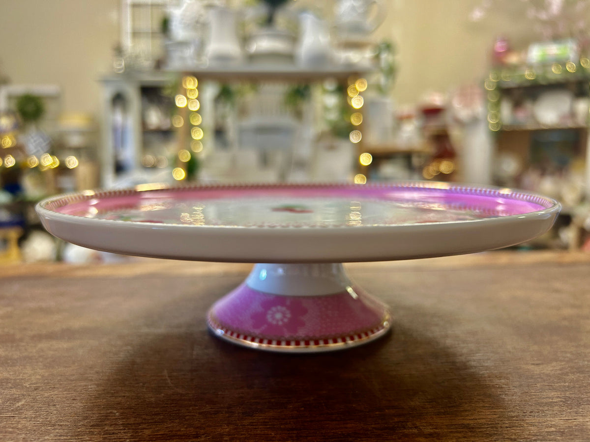 Pink Pip Studio Cherry Floral Cake Stand, 8 1/4"