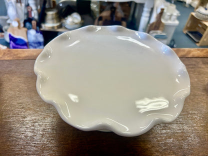 White Cake Stand w/ Dome Italy, 7 3/4"