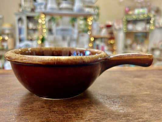 Hull Brown Glaze Crock w/ Handle, 7 1/2"