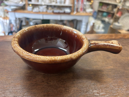 Hull Brown Glaze Crock w/ Handle, 7 1/2"