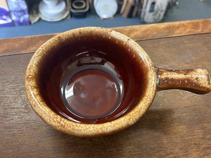Hull Brown Glaze Crock w/ Handle, 7 1/2"
